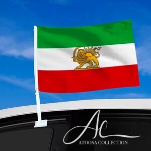 Iran Lion and Sun Car Window Flag Persian Revolution Free Iran